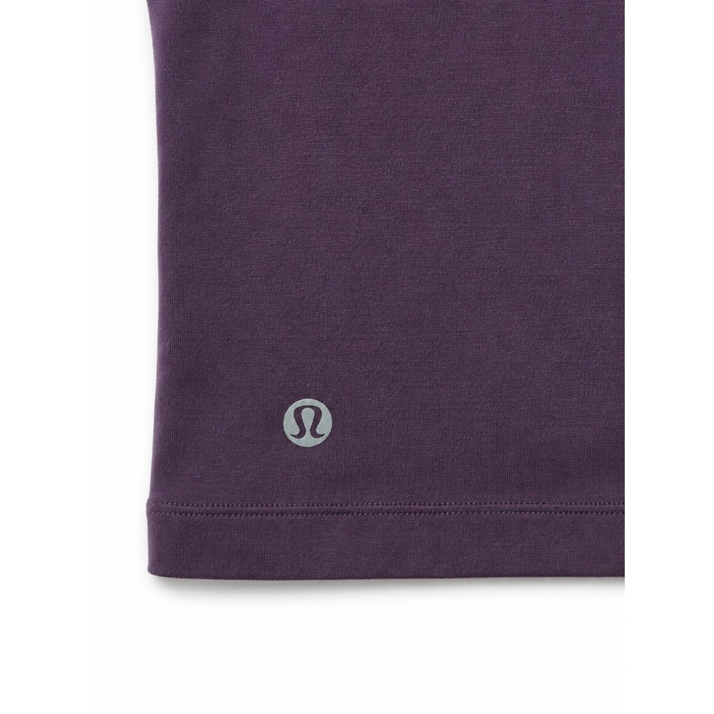 Lululemon Cates Tee Crop Top Purple Plum Relaxed Fit Short Sleeve Athletic Shirt - Picture 3 of 3